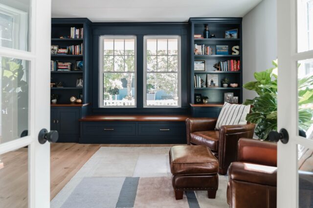 Creating cozy spaces is always the goal in New England—color sets the tone. Hale Navy is one of our favorites, check out Amy’s nephews renovation project over on @amyduttonunfold